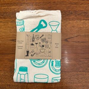 NEW Maptote Kitchen Tea Towel, Green Cocktail Theme